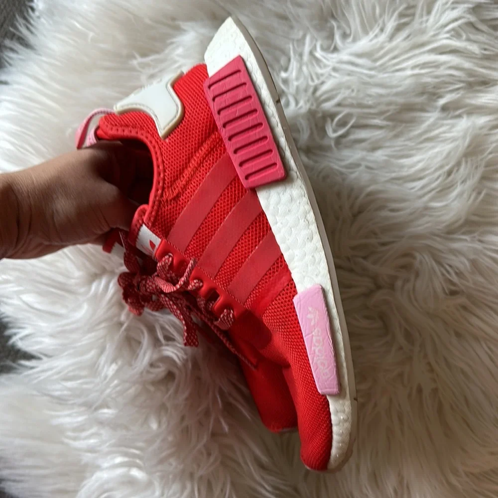 Red + Pink Adidas NMD_R1 runners - 7.5 - Picture 4 of 8